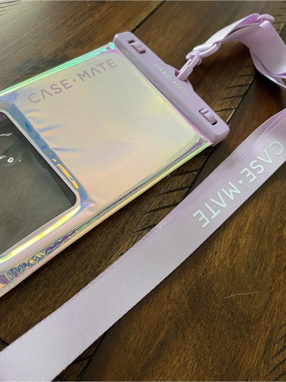 case-mate Iridescent Purple Waterproof Phone Pouch with Lanyard